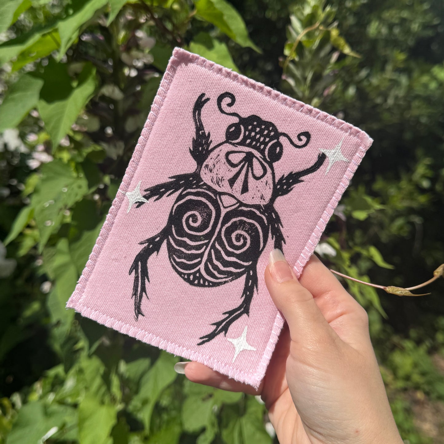 Black & Pink Beetle Buddy Patch